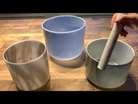 Crystal Singing Bowl Set with Yagna, Egyptian Blue, and Moldavite with Grandfather Alchemies